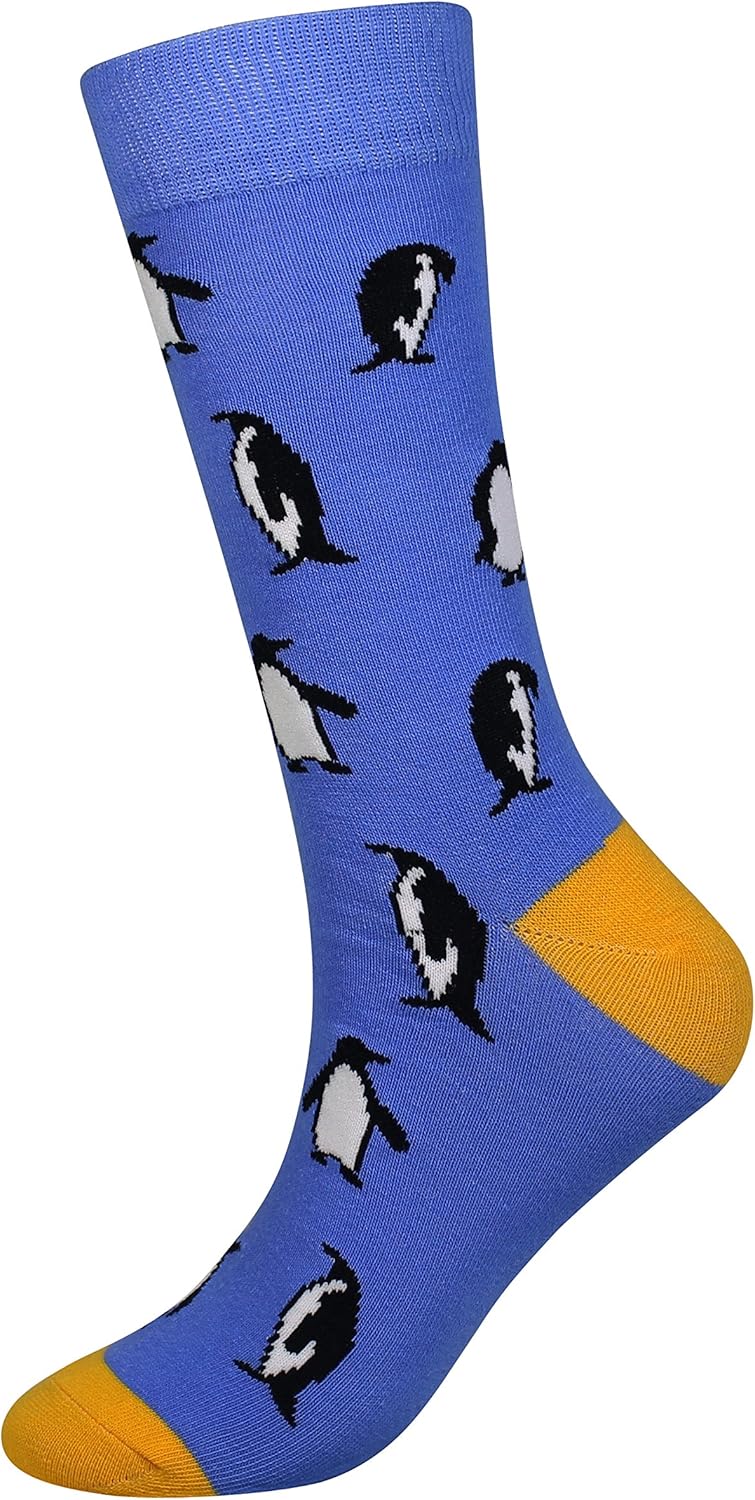 Cansok Men's 2/4 Packs Fun Crazy Novelty Dress Crew Socks - Image 5